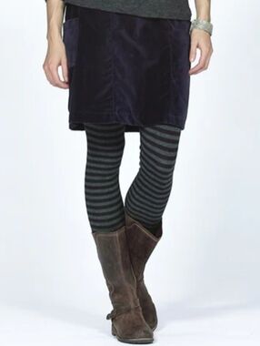 Goddess Gear Striped Leggings Small Black Grey